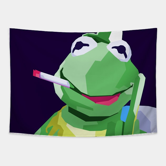 Meme Kermit Pop Art Tapestry by Zet Art