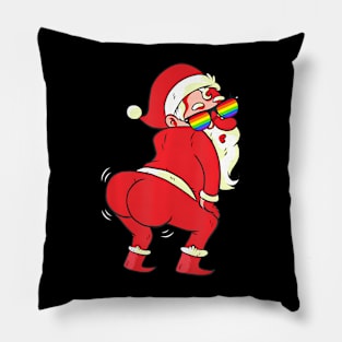 Gay Santa Claus LGBTQ Pride Flag Christmas Pillow