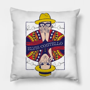 ELVIS COSTELLO POKER FACE GLASSES Pillow