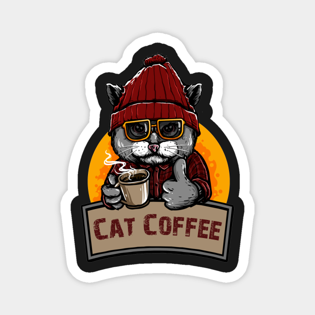 Black Cat Coffee Because Murder Is Wrong - Vintage - Magnet | TeePublic