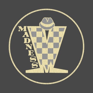 Madness Vintage Plastisol Texture Checkerboard Cream & Grey T-Shirt