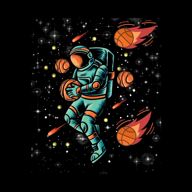 Abstract Astronaut as Basketball Player by mieeewoArt