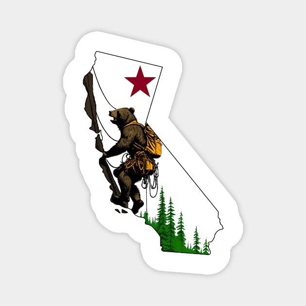 Rock Climbing California Bear Magnet by Sneek661