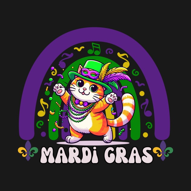 Mardi Gras Cat by Figurely creative