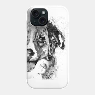 Black and White Half Faced Border Collie Phone Case