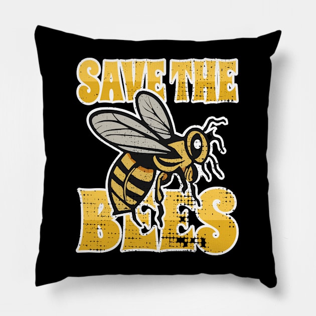 Save the Bees Pillow by Tezatoons