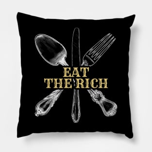 Anti Capitalism Eat The Rich - Fancy Cutlery .DNS Pillow