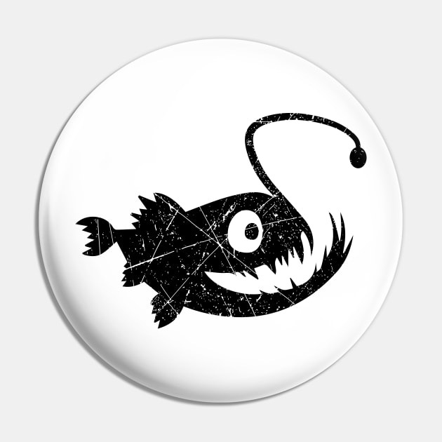 Vintage Deep Sea Angler Fish Retro Art Pin by Your Funny Gifts