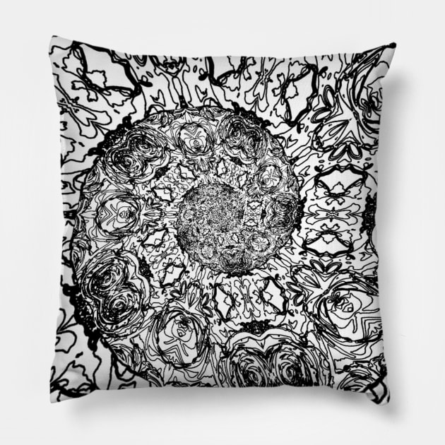 Modern Goth Squiggle Print Pillow by Moon Art