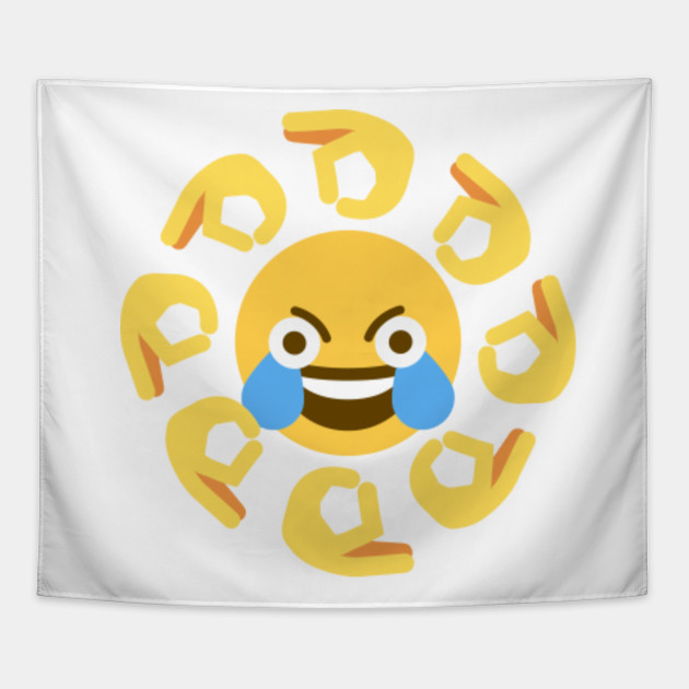 Open Eye Crying Laughing Emoji Meme Emoji Tapestry Teepublic Uk