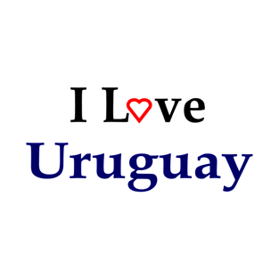 I Love Uruguay Red Heart Text T-Shirt