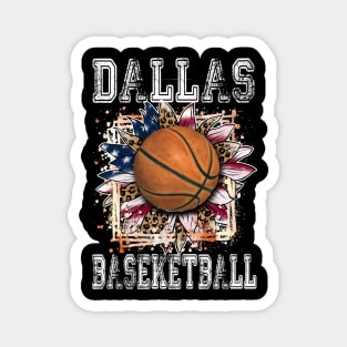 American Flag Personalized Dallas Proud Name Basketball Magnet