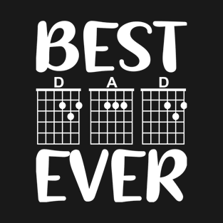 Best DAD Ever, Guitar Chords, Music Notation, Guitarist Dad Gifts, Dark Colors, Funny T-Shirt