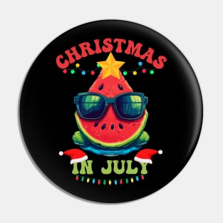 Christmas in July - Watermelon Wearing Sunglasses Pin