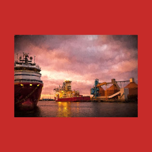 Port of Blyth at dusk with Artistic Filter by Violaman