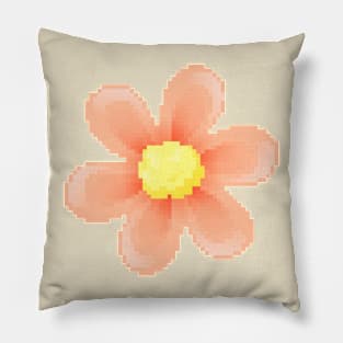 Peach Flower Pixel Art Pillow