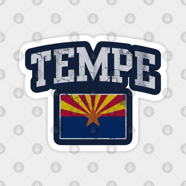 Retro Tempe Arizona Flag Home Love Vacation Magnet by E