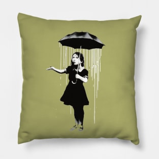 Banksy Rain Street Artist Graffiti Pillow