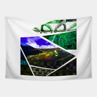 oaxaca the land of mud and green ecopop collage Tapestry