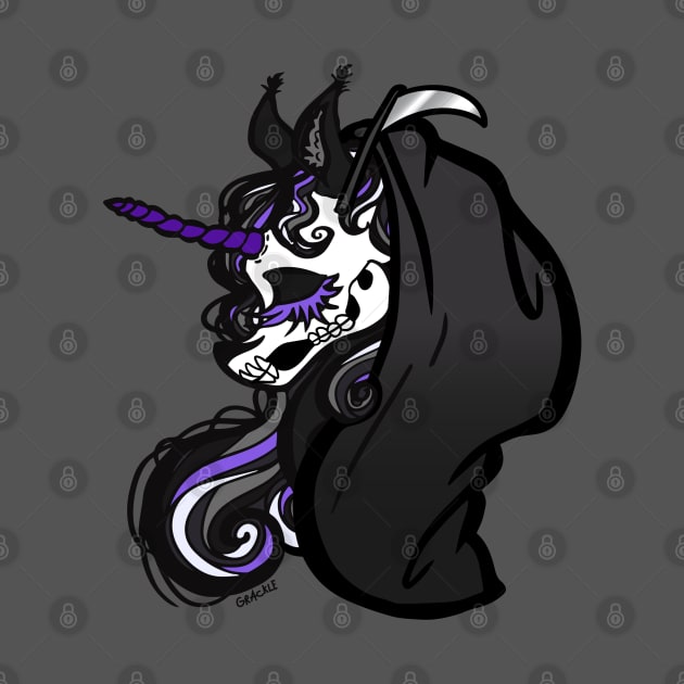 Grim Reaper Unicorn by Jan Grackle