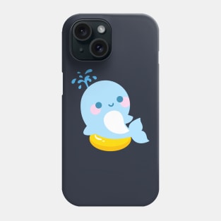 Kawaii whale sunbathing Phone Case