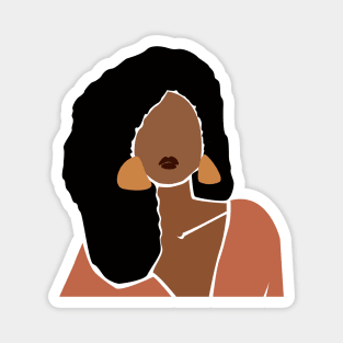 Black woman big earrings Magnet