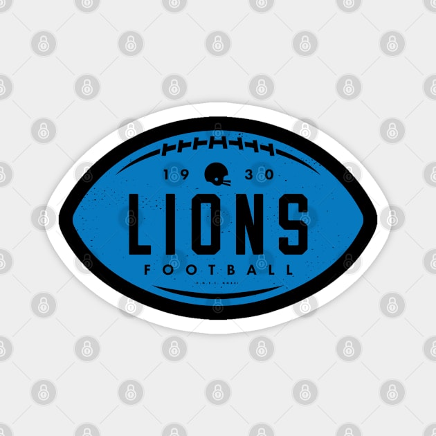 Vintage Football Shape - Detroit Lions (Blue Lions Wordmark)