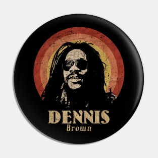 Retro Sunset Dennis Brown Pin