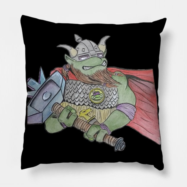 Lightning Hammer Don Pillow by ArtofJesseCobb