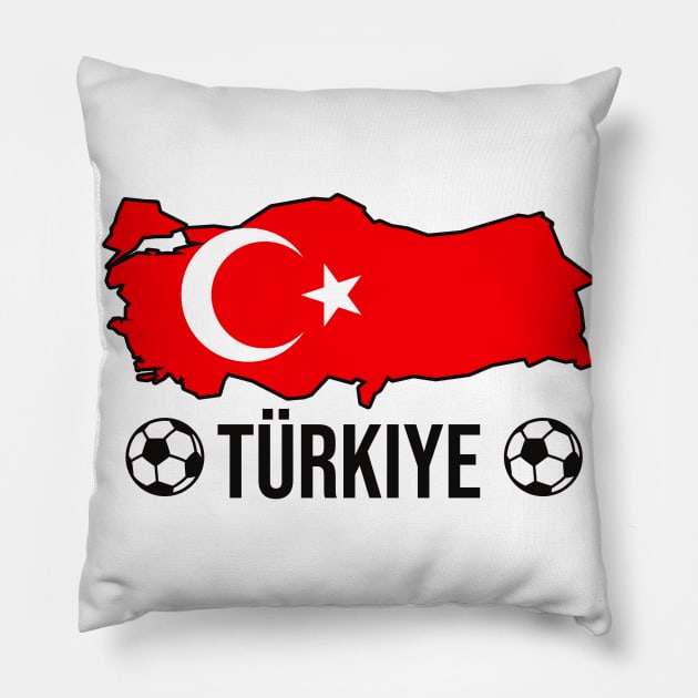 Turkey Soccer Country Fan Turkish Pillow by Foxxy Merch