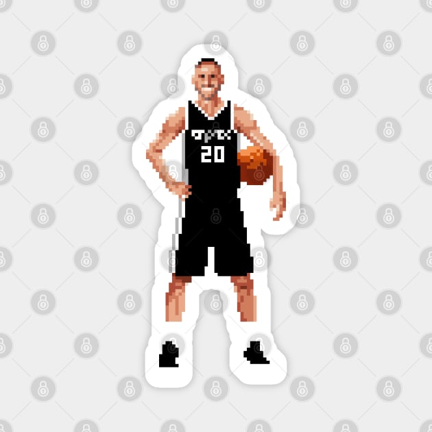 Manu Ginobili Pixel Posing Magnet by qiangdade