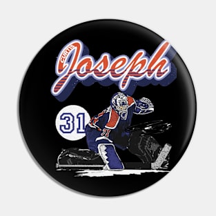 Curtis Joseph Edmonton Retro Script Pin