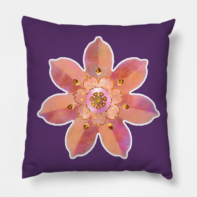 watercolor painted flower Pillow by Hafsa_Aly