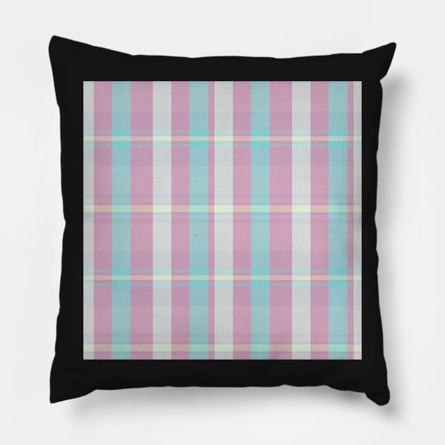 Pastel  Aesthetic Artair 2 Hand Drawn Textured Plaid Pattern Pillow by GenAumonier