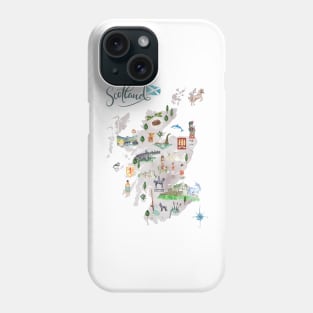 Illustrated Map of Scotland Phone Case