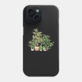 Plants with Christmas lights, Plant lady decoration Phone Case