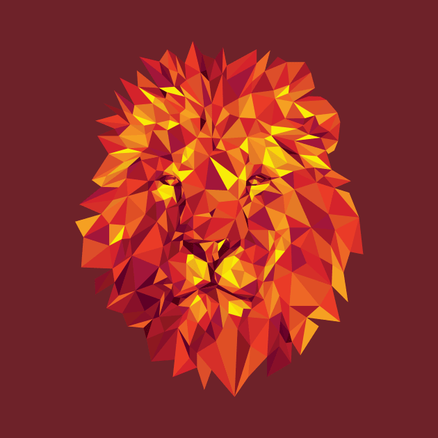 Bright Geometric Lion by polliadesign