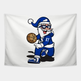 Blue Basketball Kentucky Santa Tapestry