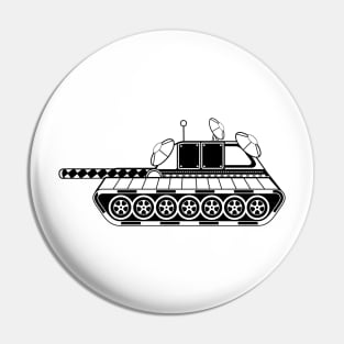 Black and White Patterned Cartoon Tank (Variant 4) Pin