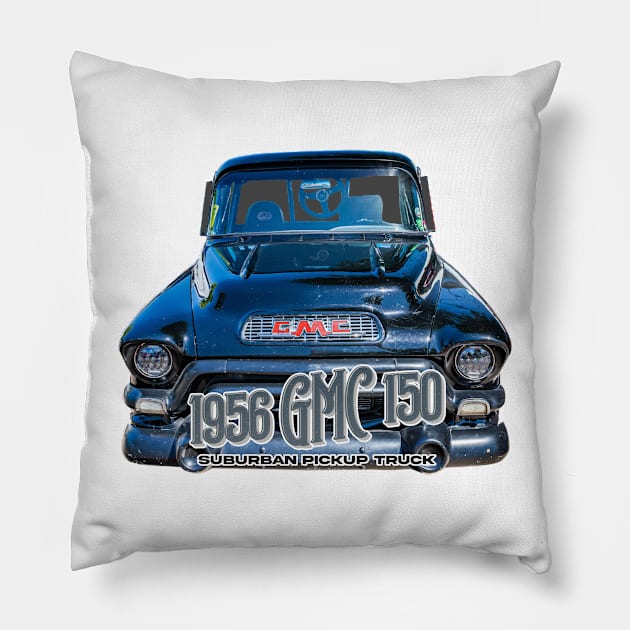 1956 GMC 150 Suburban Pickup Truck Pillow by Gestalt Imagery