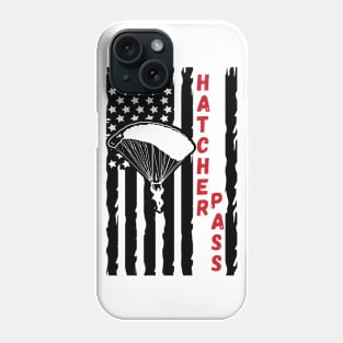 Paragliding in Hatcher Pass, Alaska USA - Vintage Skydiving Parachuting Logo Phone Case