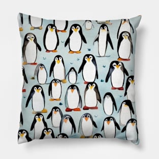 Cute penguin pattern gift ideas, penguins in the ice design Pillow