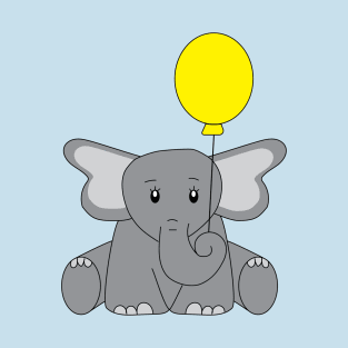 Baby Elephant with a Yellow Balloon T-Shirt