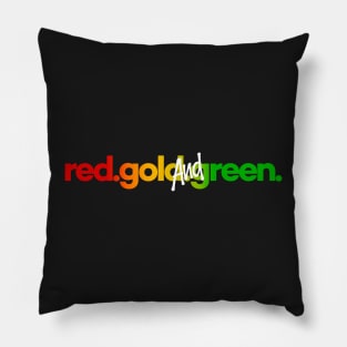 Minimal Red Gold and Green Rasta Colors Reggae Pillow