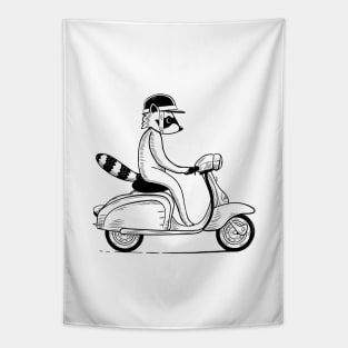 raccoon on scooter Tapestry