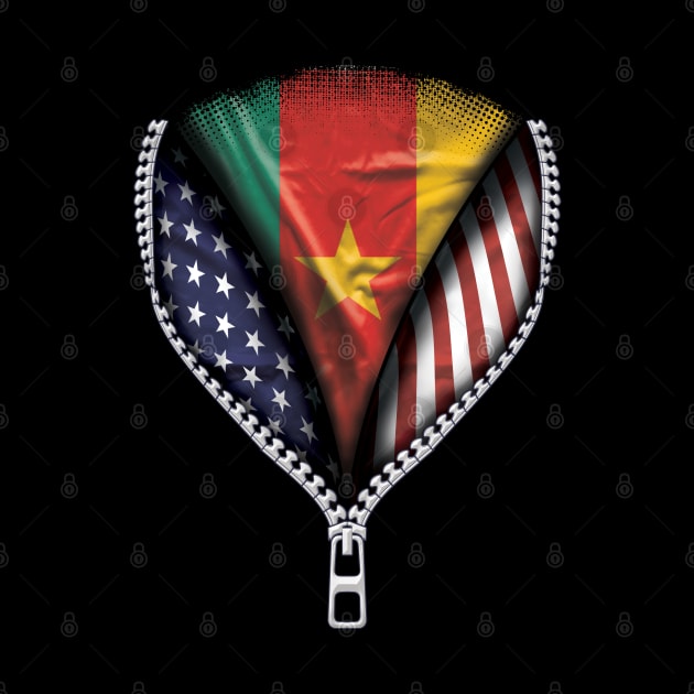 Cameroonian Flag  Cameroon Flag American Flag Zip Down - Gift for Cameroonian From Cameroon by Country Flags