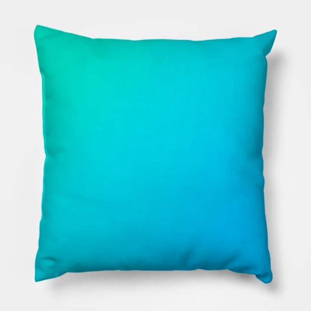 Turquoise to Blue Gradient Pillow by Whoopsidoodle