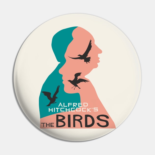 Alfred Hitchcock The Birds Pin by n23tees