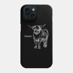 Stoked Cow Dark Background Phone Case