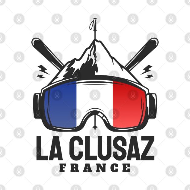 La Clusaz France Ski Resort Skiing Souvenir by zap
